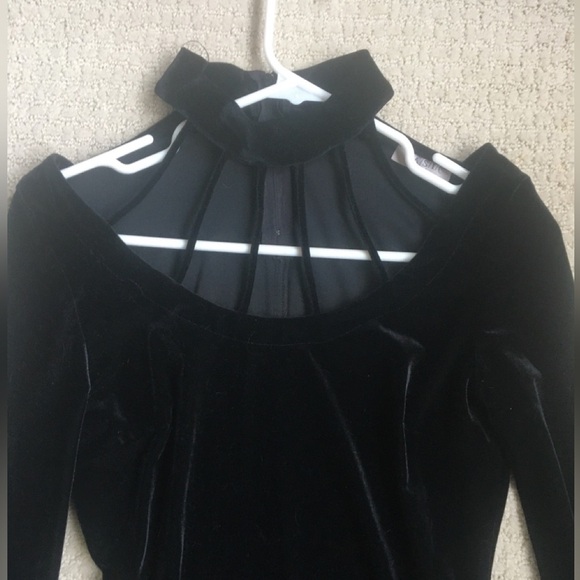 Black Bodycon Velvet Mini Dress - Perfect Condition! - Picture 3 of 11